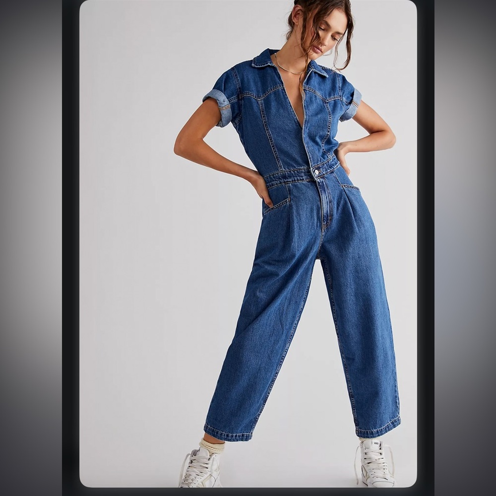 Free People Denim Jumpsuit